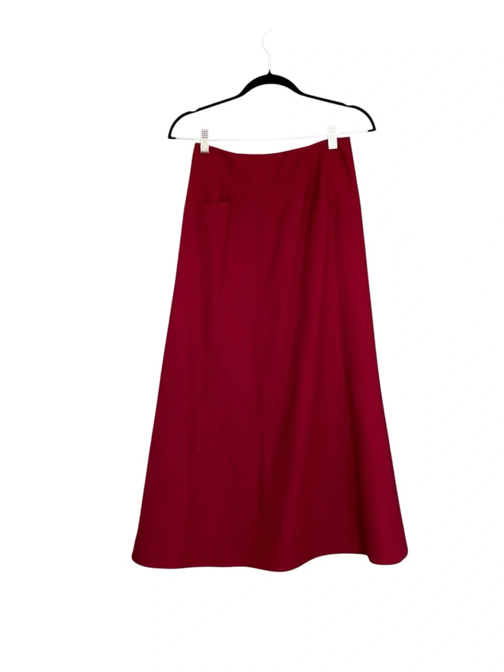 Vintage Chloé Martha Boutique Burgundy Wool Midi Skirt Made in France Size 40